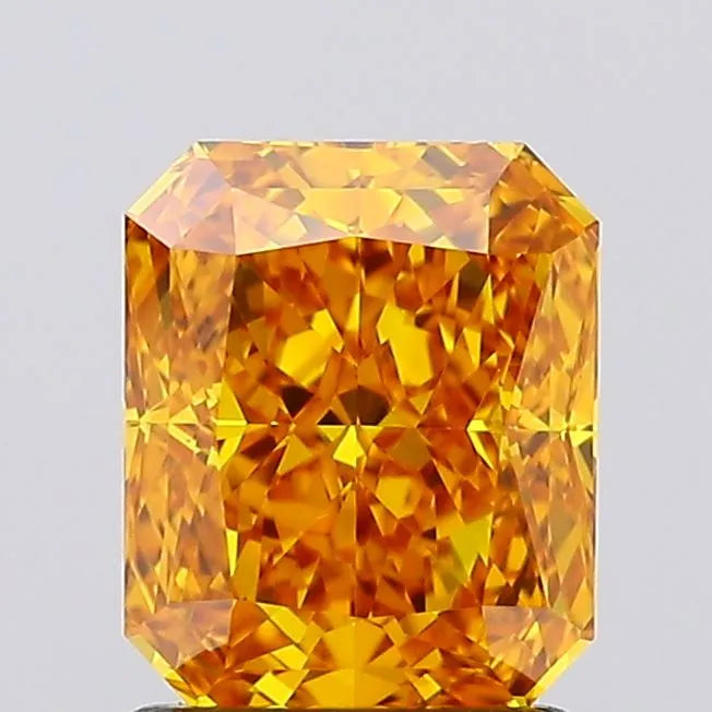 1.50ct Radiant Lab Grown Diamond (Colour Fancy Vivid Orangey Yellow, Clarity VVS1, IGI Certified)
