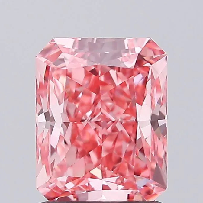 1.50ct Radiant Lab Grown Diamond (Colour Fancy Vivid Pink, Clarity VVS2, IGI Certified)