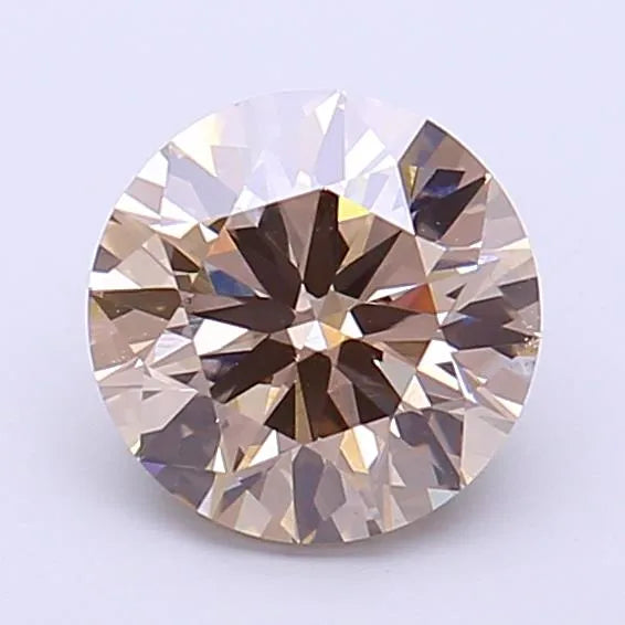 1.50ct Round Lab Grown Diamond (Colour Fancy Light Brown, Clarity VS1, Cut EX, IGI Certified)