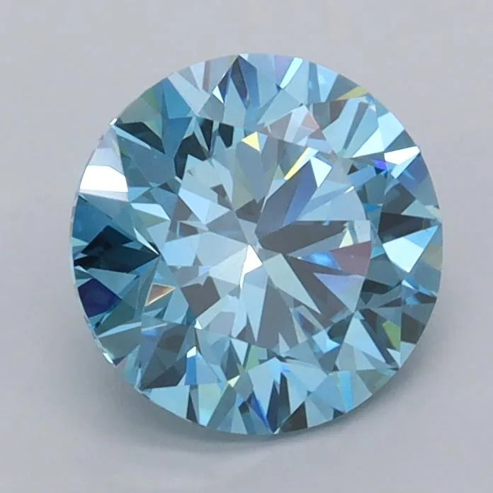 1.50ct Round Lab Grown Diamond (Colour Fancy Vivid Blue, Clarity VVS2, Cut EX, IGI Certified)