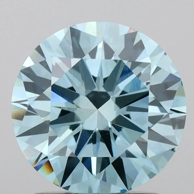 1.50ct Round Lab Grown Diamond (Colour Fancy Vivid Blue, Clarity VVS2, Cut EX, IGI Certified)
