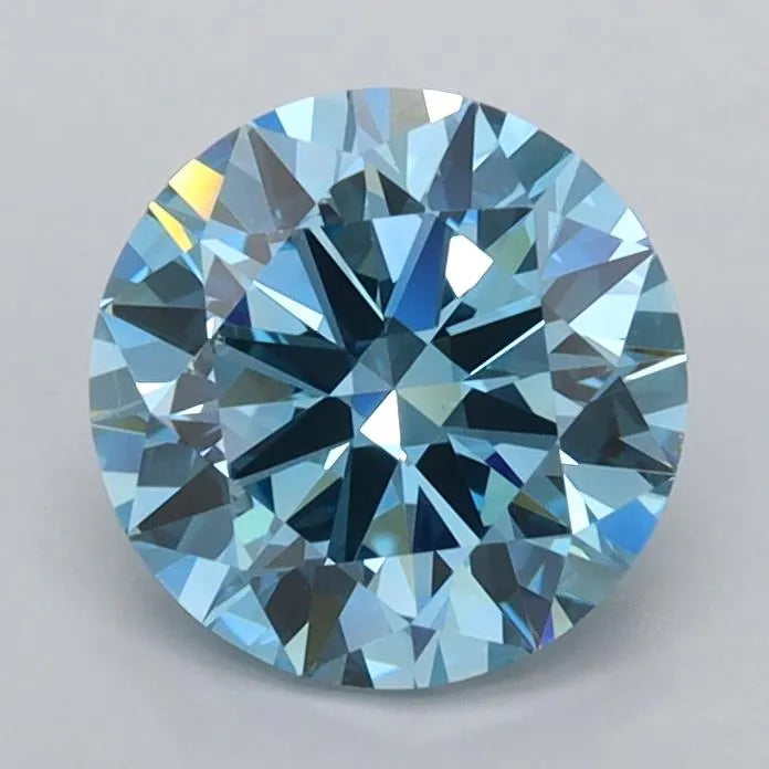1.50ct Round Lab Grown Diamond (Colour Fancy Vivid Blue, Clarity VVS2, Cut EX, IGI Certified)