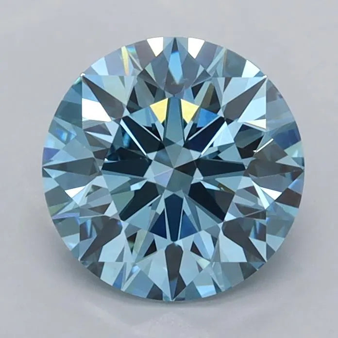 1.50ct Round Lab Grown Diamond (Colour Fancy Vivid Blue, Clarity VVS2, Cut ID, IGI Certified)