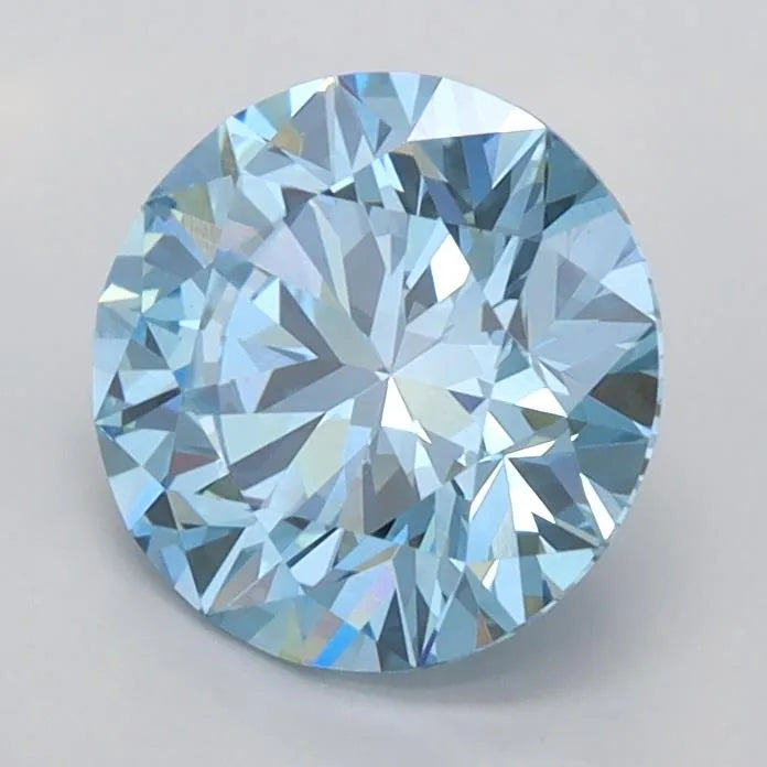 1.50ct Round Lab Grown Diamond (Colour Fancy Vivid Blue, Clarity VVS2, Cut ID, IGI Certified)