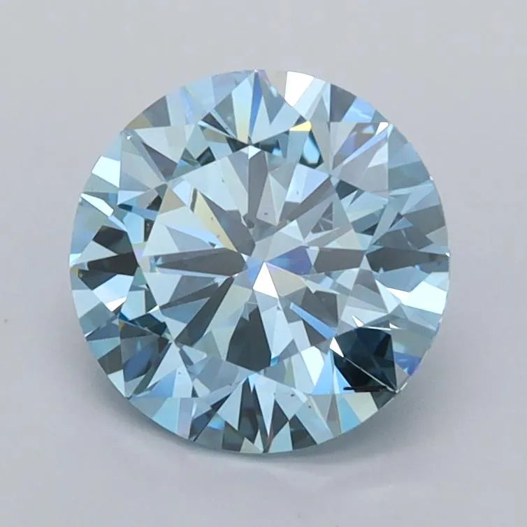 1.50ct Round Lab Grown Diamond (Colour Fancy Vivid Blue, Clarity VVS2, Cut ID, IGI Certified)