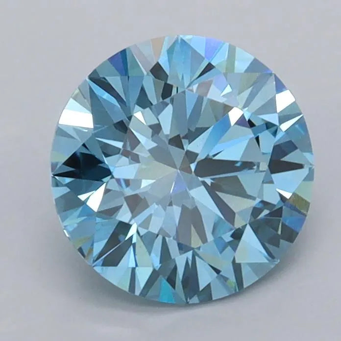 1.50ct Round Lab Grown Diamond (Colour Fancy Vivid Blue, Clarity VVS2, Cut ID, IGI Certified)