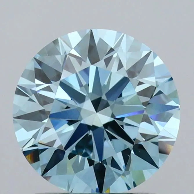 1.50ct Round Lab Grown Diamond (Colour Fancy Vivid Blue, Clarity VVS2, Cut ID, IGI Certified)