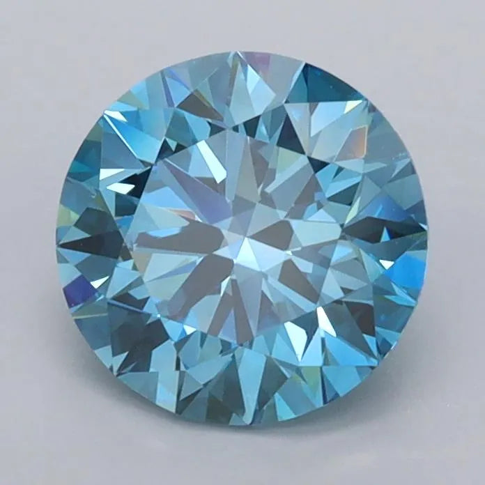 1.50ct Round Lab Grown Diamond (Colour Fancy Vivid Blue, Clarity VVS2, Cut ID, IGI Certified)