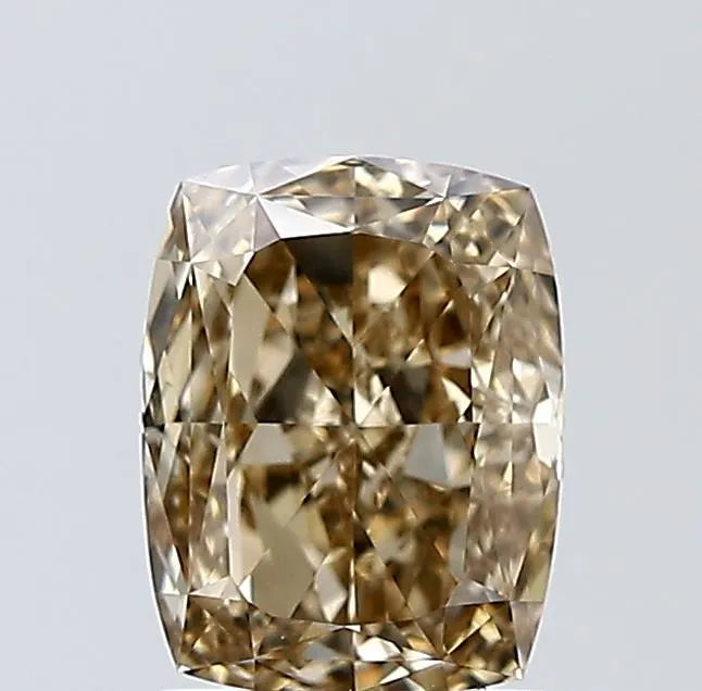 1.51ct Cushion brilliant Natural Diamond (Colour Fancy Yellowish Brown, Clarity VVS2, GIA Certified)