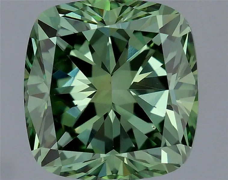 1.51ct Cushion modified Lab Grown Diamond (Colour Fancy Vivid Green, Clarity VS1, IGI Certified)