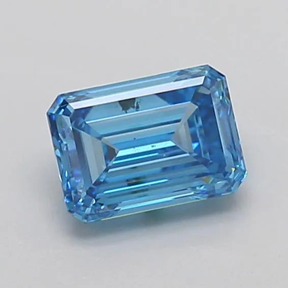 1.51ct Emerald Lab Grown Diamond (Colour Fancy Vivid Blue, Clarity VS1, IGI Certified)