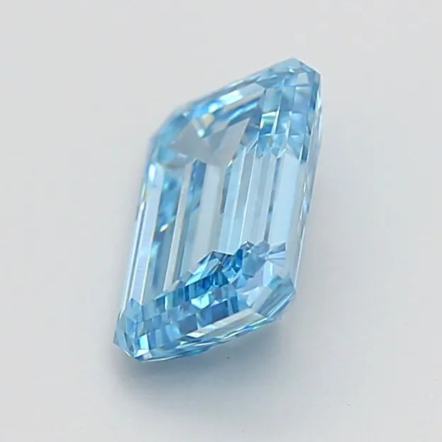 1.51ct Emerald Lab Grown Diamond (Colour Fancy Vivid Blue, Clarity VS2, IGI Certified)