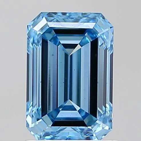 1.51ct Emerald Lab Grown Diamond (Colour Fancy Vivid Blue, Clarity VS2, IGI Certified)