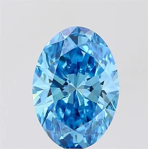 1.51ct Oval Lab Grown Diamond (Colour Fancy Vivid Blue, Clarity VS1, IGI Certified)