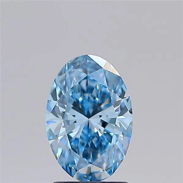 1.51ct Oval Lab Grown Diamond (Colour Fancy Vivid Blue, Clarity VS1, IGI Certified)