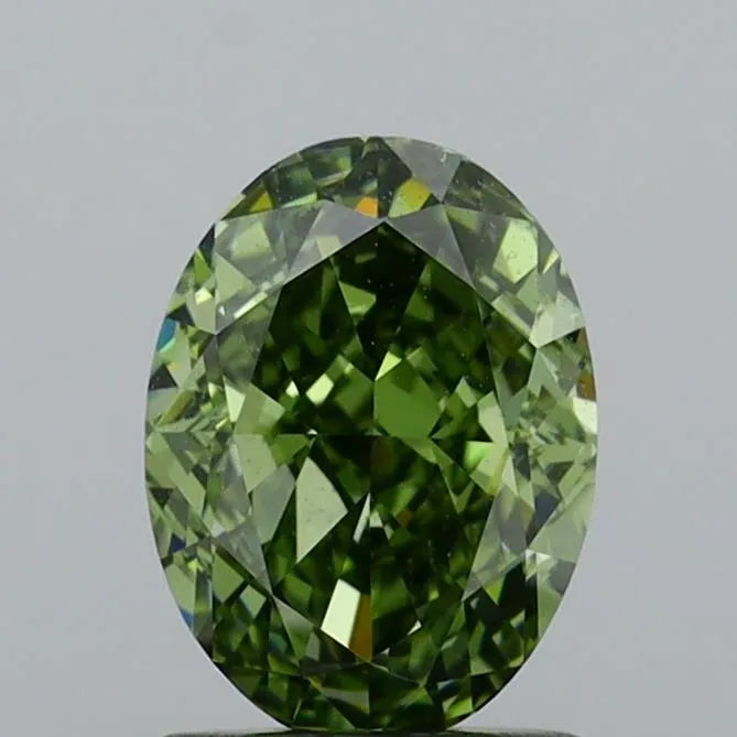1.51ct Oval Lab Grown Diamond (Colour Fancy Vivid Green, Clarity VS1, IGI Certified)