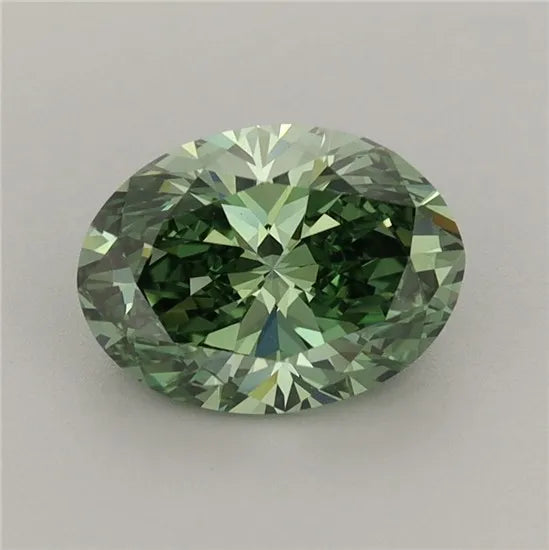 1.51ct Oval Lab Grown Diamond (Colour Fancy Vivid Green, Clarity VVS2, IGI Certified)