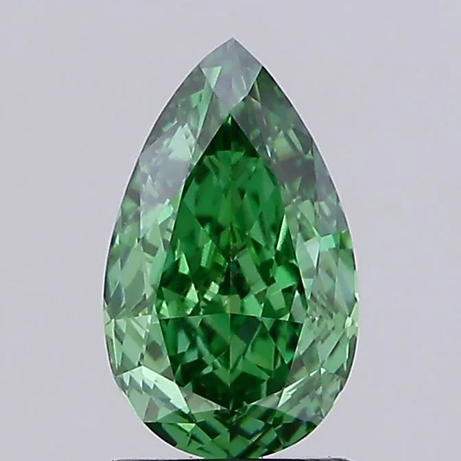 1.51ct Pear Lab Grown Diamond (Colour Fancy Vivid Green, Clarity VVS2, IGI Certified)