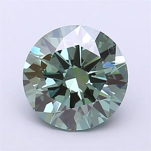 1.51ct Round Lab Grown Diamond (Colour Fancy Vivid Green, Clarity VS2, Cut EX, IGI Certified)