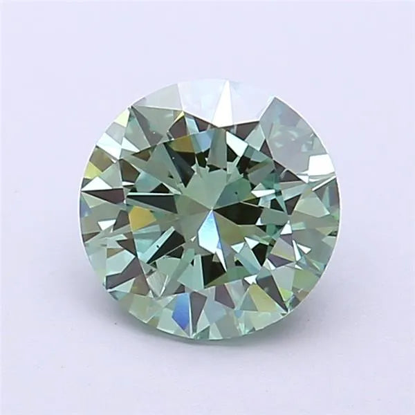 1.51ct Round Lab Grown Diamond (Colour Fancy Vivid Green, Clarity VS2, Cut VG, IGI Certified)