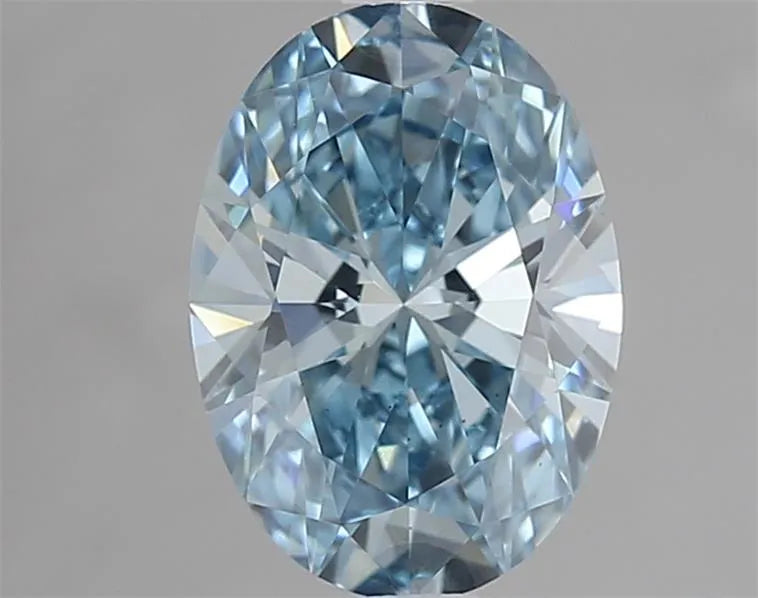 1.52ct Oval Lab Grown Diamond (Colour Fancy Vivid Blue, Clarity VS1, IGI Certified)