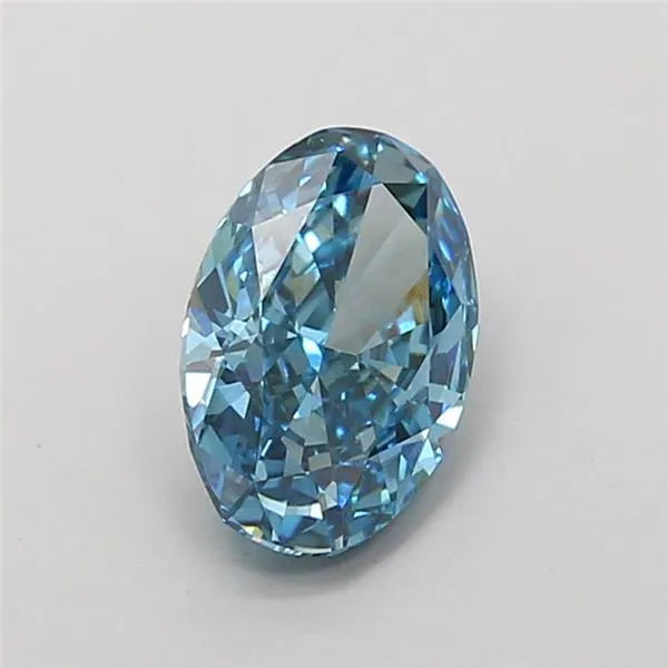 1.52ct Oval Lab Grown Diamond (Colour Fancy Vivid Blue, Clarity VS1, IGI Certified)