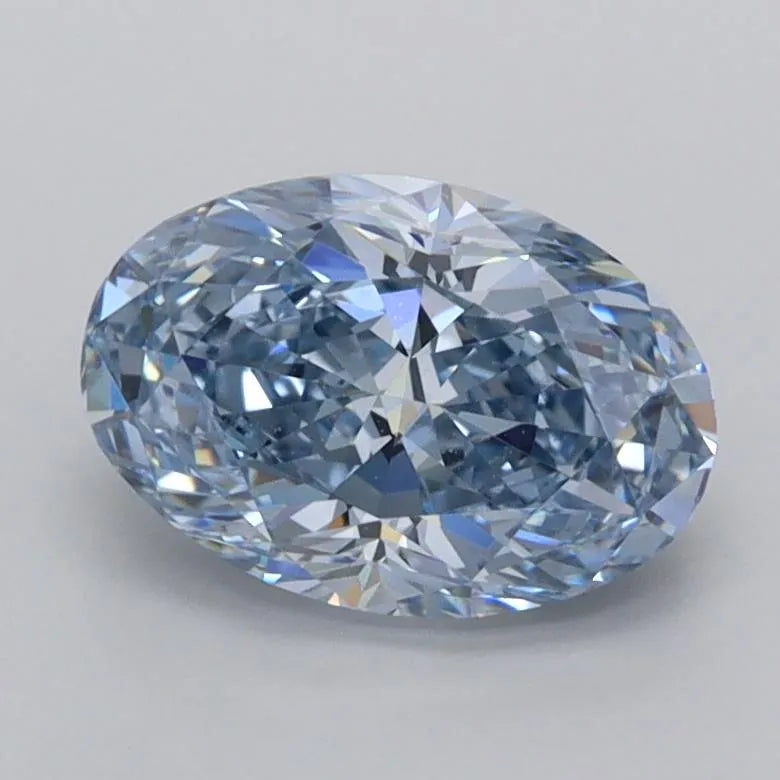 1.52ct Oval Lab Grown Diamond (Colour Fancy Vivid Blue, Clarity VVS1, IGI Certified)