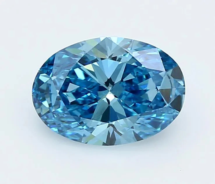 1.52ct Oval Lab Grown Diamond (Colour Fancy Vivid Blue, Clarity VVS2, IGI Certified)