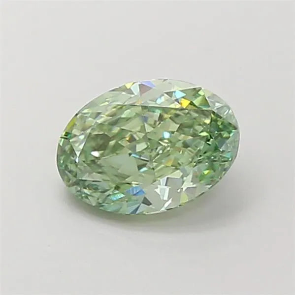 1.52ct Oval Lab Grown Diamond (Colour Fancy Vivid Green, Clarity VS2, IGI Certified)
