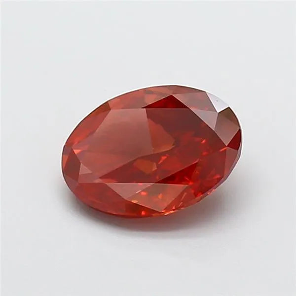 1.52ct Oval Lab Grown Diamond (Colour Fancy Vivid Red, Clarity VVS2, IGI Certified)
