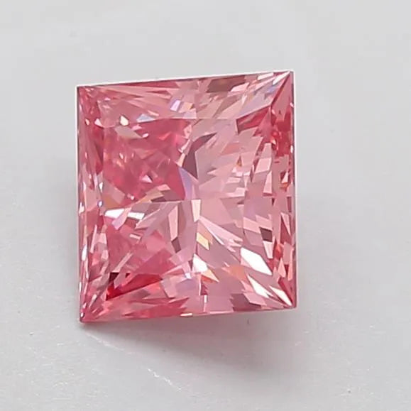 1.52ct Princess Lab Grown Diamond (Colour Fancy Vivid Pink, Clarity VS1, IGI Certified)