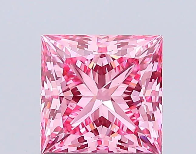 1.52ct Princess Lab Grown Diamond (Colour Fancy Vivid Pink, Clarity VS2, IGI Certified)