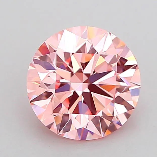 1.52ct Round Lab Grown Diamond (Colour Fancy Intense Pink, Clarity VVS2, Cut ID, IGI Certified)