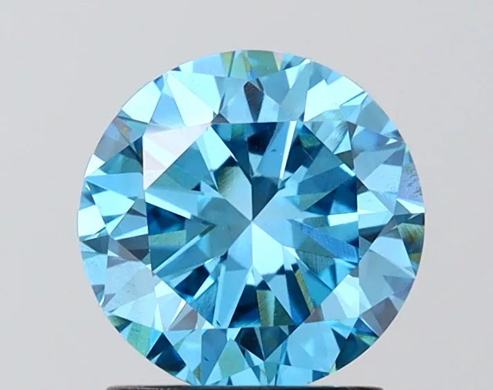 1.52ct Round Lab Grown Diamond (Colour Fancy Vivid Blue, Clarity VS2, Cut VG, IGI Certified)