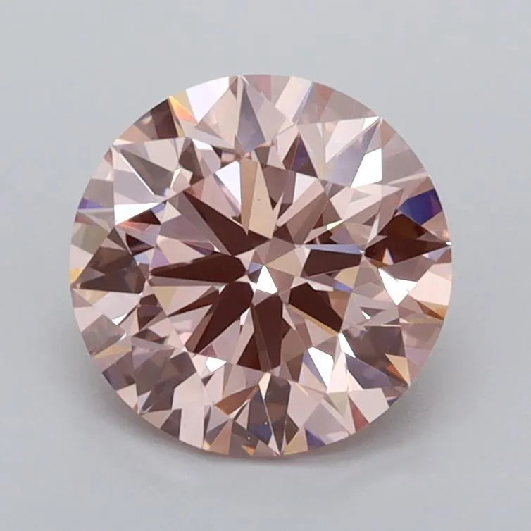 1.52ct Round Lab Grown Diamond (Colour Fancy Vivid Pink, Clarity VVS2, Cut ID, IGI Certified)