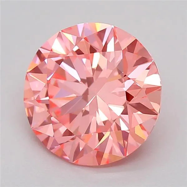 1.52ct Round Lab Grown Diamond (Colour Fancy Vivid Pink, Clarity VVS2, Cut ID, IGI Certified)