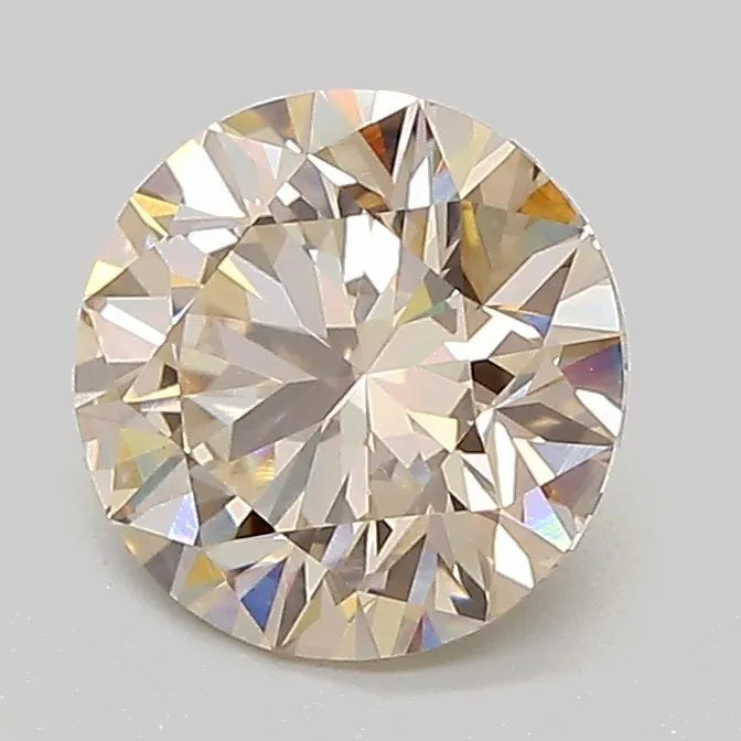 1.52ct Round Lab Grown Diamond (Colour Very Light Brown, Clarity VVS2, Cut ID, IGI Certified)