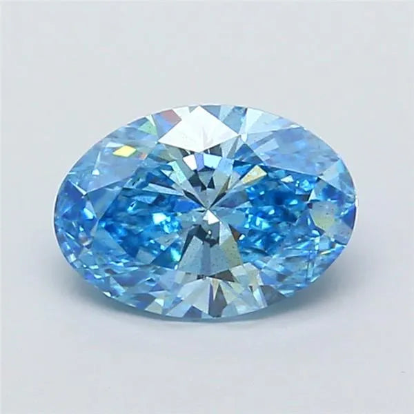 1.53ct Oval Lab Grown Diamond (Colour Fancy Vivid Blue, Clarity SI2, IGI Certified)