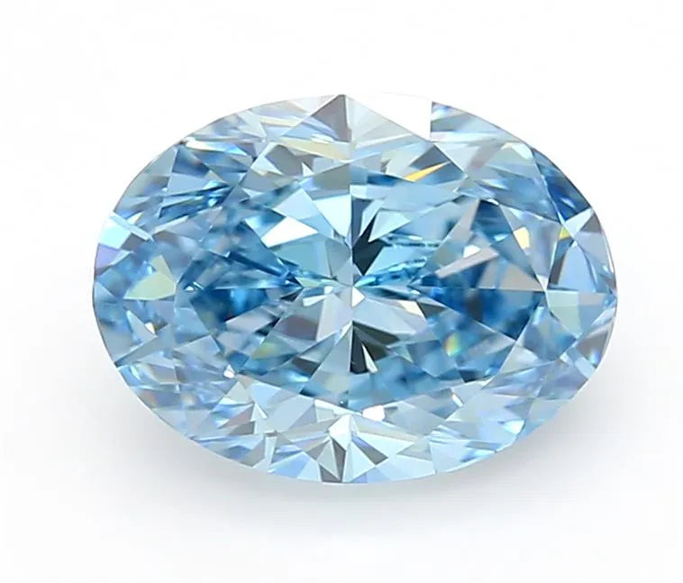 1.53ct Oval Lab Grown Diamond (Colour Fancy Vivid Blue, Clarity VVS2, IGI Certified)