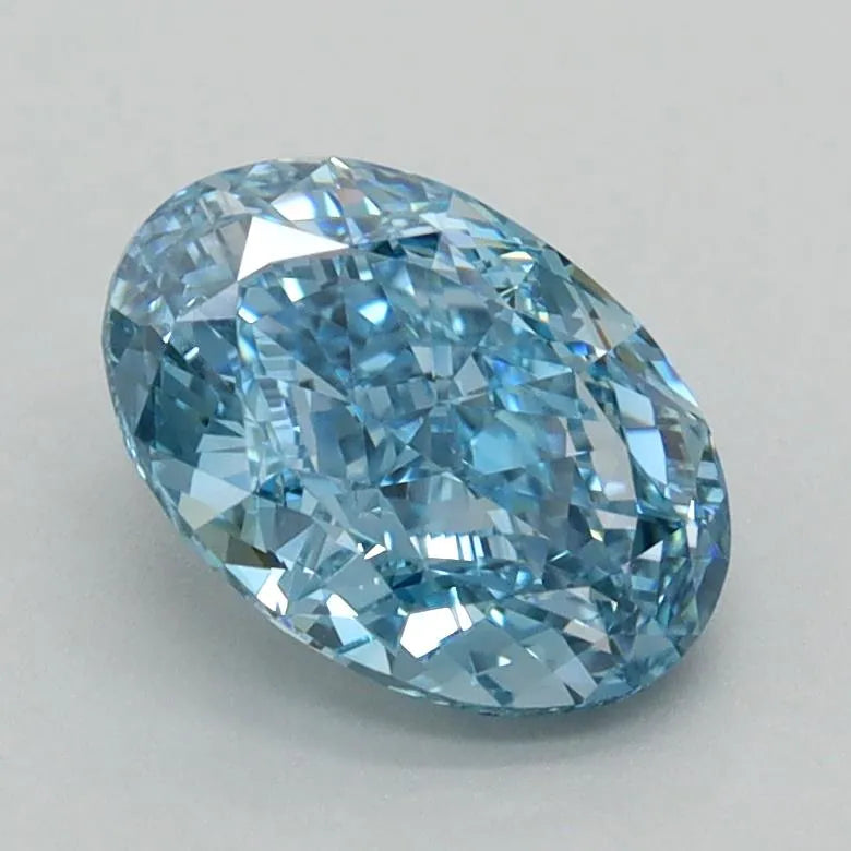 1.53ct Oval Lab Grown Diamond (Colour Fancy Vivid Blue, Clarity VVS2, IGI Certified)