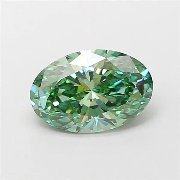 1.53ct Oval Lab Grown Diamond (Colour Fancy Vivid Green, Clarity VS2, IGI Certified)