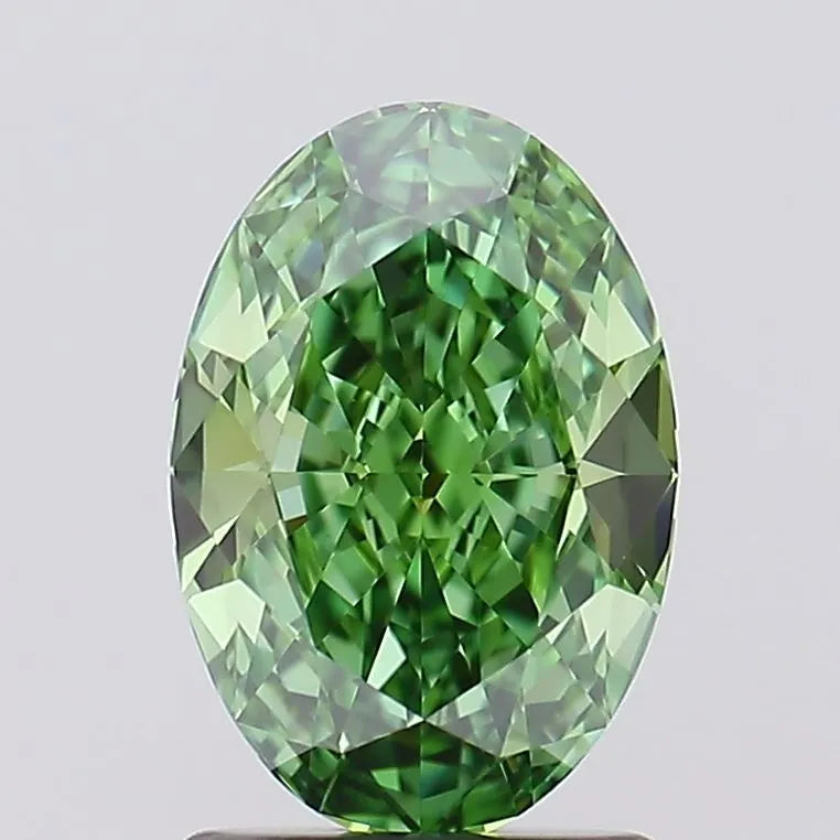 1.53ct Oval Lab Grown Diamond (Colour Fancy Vivid Green, Clarity VVS2, IGI Certified)