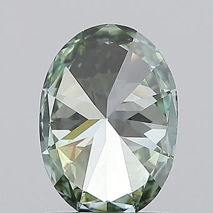 1.53ct Oval Lab Grown Diamond (Colour Fancy Vivid Green, Clarity VVS2, IGI Certified)