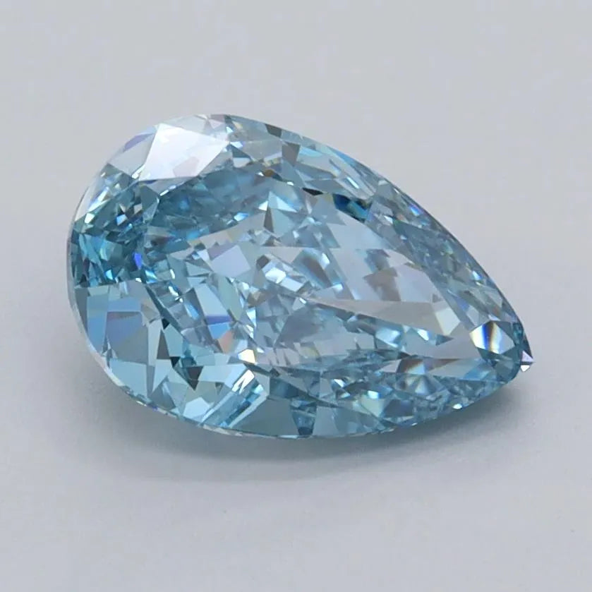 1.53ct Pear Lab Grown Diamond (Colour Fancy Vivid Blue, Clarity VS1, IGI Certified)