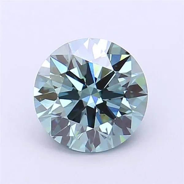 1.53ct Round Lab Grown Diamond (Colour Fancy Deep Greenish Blue, Clarity VS1, Cut ID, IGI Certified)