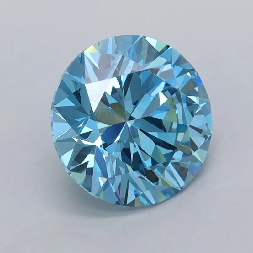 1.53ct Round Lab Grown Diamond (Colour Fancy Vivid Blue, Clarity VS1, Cut ID, IGI Certified)