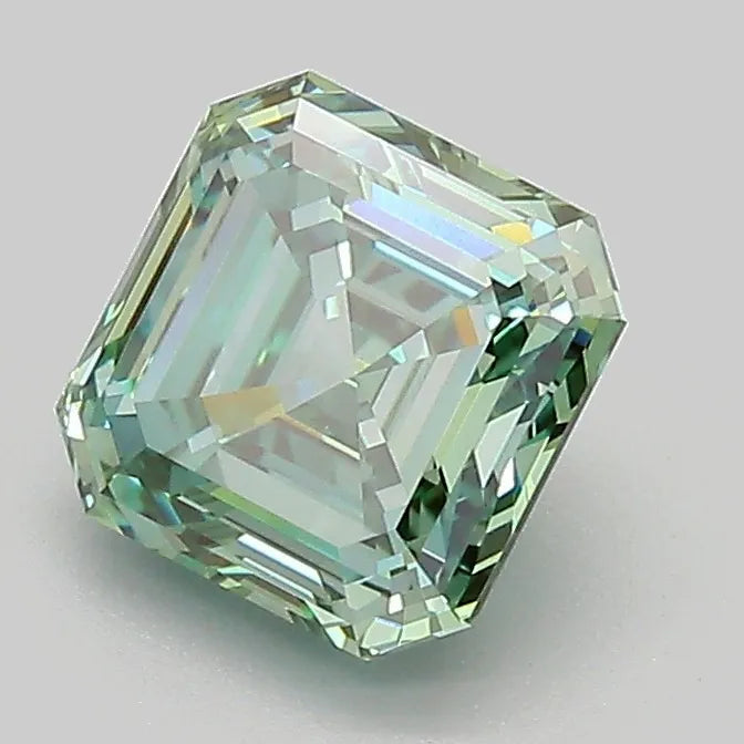 1.54ct Asscher Lab Grown Diamond (Colour Fancy Vivid Green, Clarity VVS2, IGI Certified)