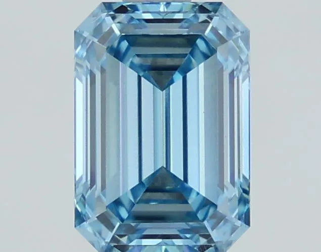 1.54ct Emerald Lab Grown Diamond (Colour Fancy Vivid Blue, Clarity VVS2, IGI Certified)