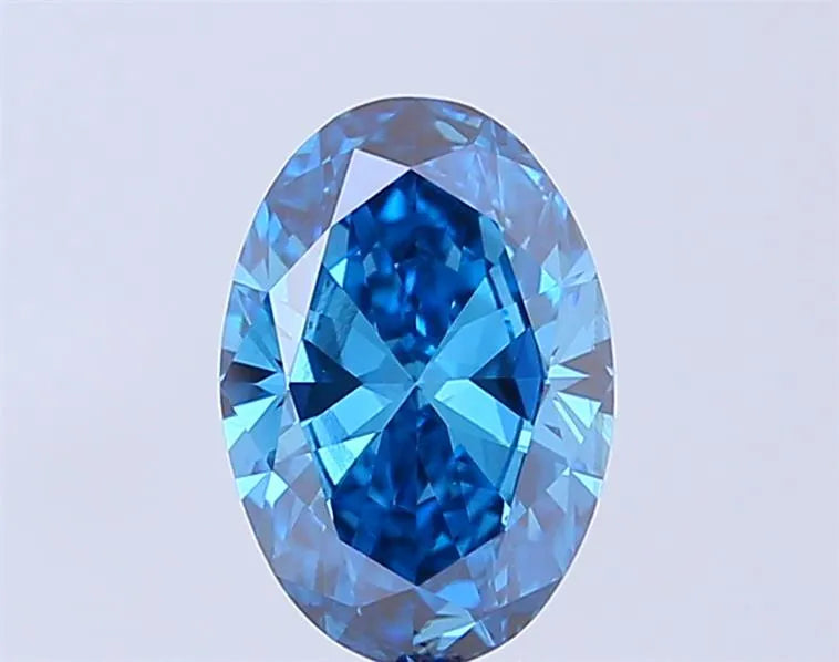 1.54ct Oval Lab Grown Diamond (Colour Fancy Vivid Blue, Clarity VS2, IGI Certified)