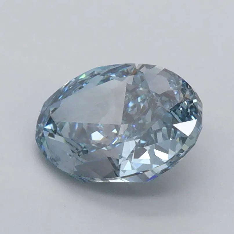 1.54ct Oval Lab Grown Diamond (Colour Fancy Vivid Blue, Clarity VVS1, IGI Certified)
